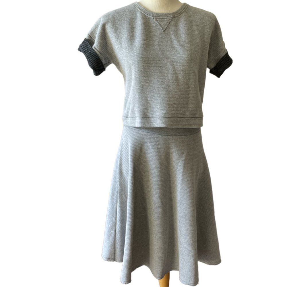 Frame Le Skirt and Top with raw edge hem Sz M